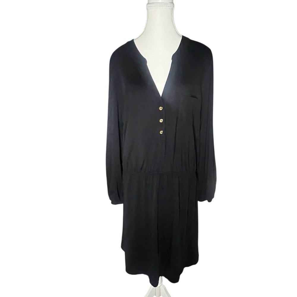 Lilly Pulitzer Black Long Sleeve V-Neck Dress